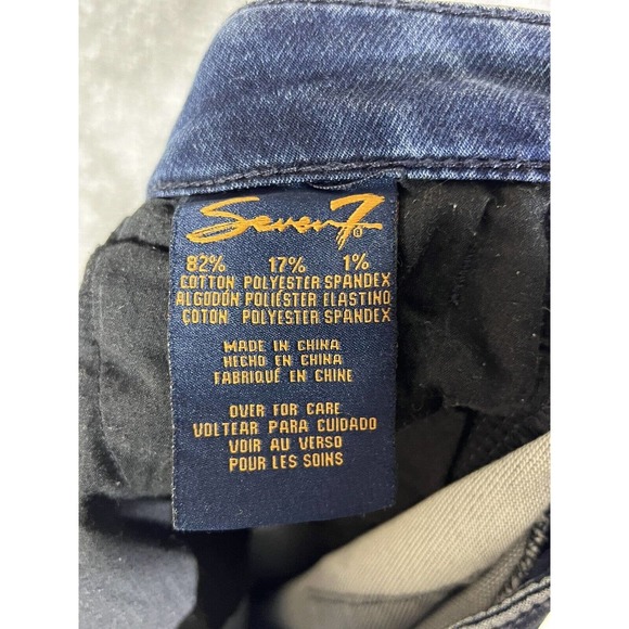 Seven7 Skinny Easy Fit Jeans Womens Size 12 Stretch Distressed Blue Denim - Picture 6 of 16